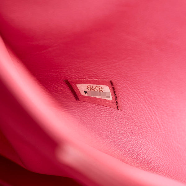 シャネル ココマーク クロコ型押し ハンドバッグ ピンク レザー レディース CHANEL 【中古】