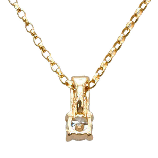 K18YG イエローゴールド ダイヤ0.10ct ネックレス レディース 【中古】