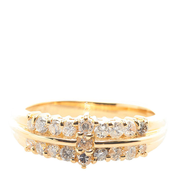 K18YG イエローゴールド ダイヤ0.55ct リング 指輪 レディース 12.5号 【中古】