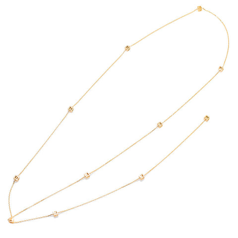 グッチ キューブ ネックレス ラリエット K18YG イエローゴールド レディース GUCCI 【中古】