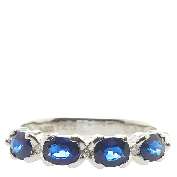 Pt900 プラチナ サファイア1.25ct ダイヤ0.03ct リング 指輪 レディース 12.5号 【中古】
