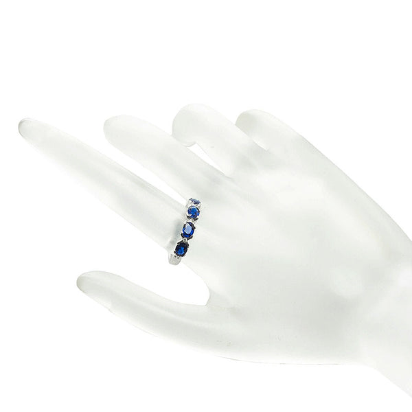 Pt900 プラチナ サファイア1.25ct ダイヤ0.03ct リング 指輪 レディース 12.5号 【中古】
