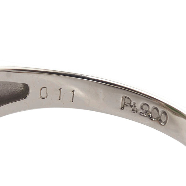Pt900 プラチナ ひすい ダイヤ0.11ct リング 指輪 レディース 13号 【中古】