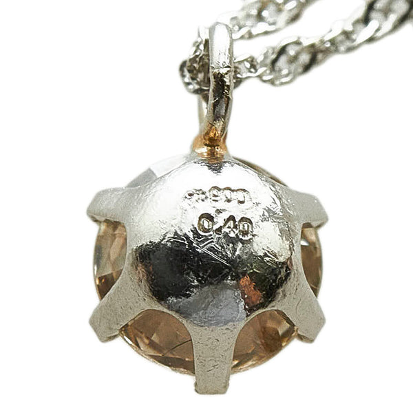 Pt900 プラチナ Pt850 プラチナ ダイヤ0.40ct 一粒 ネックレス ペンダント レディース 【中古】