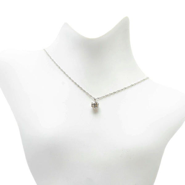 Pt900 プラチナ Pt850 プラチナ ダイヤ0.40ct 一粒 ネックレス ペンダント レディース 【中古】