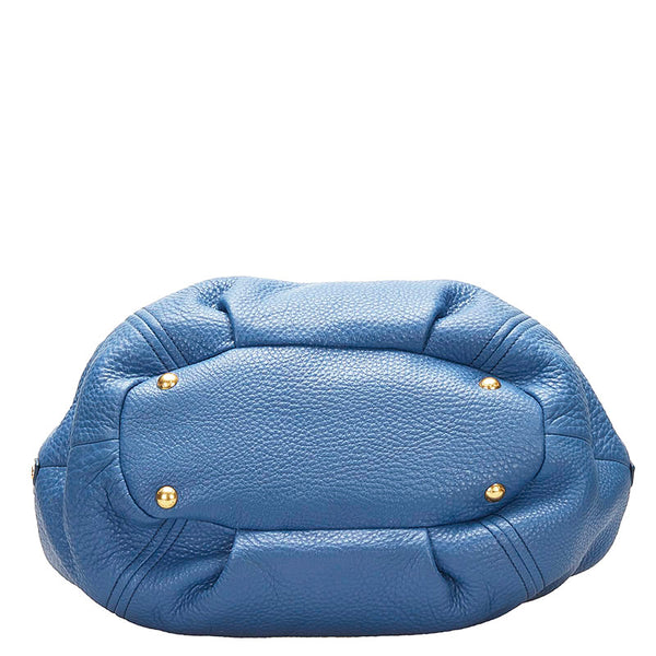 プラダ トートバッグ ブルー レザー レディース PRADA 【中古】