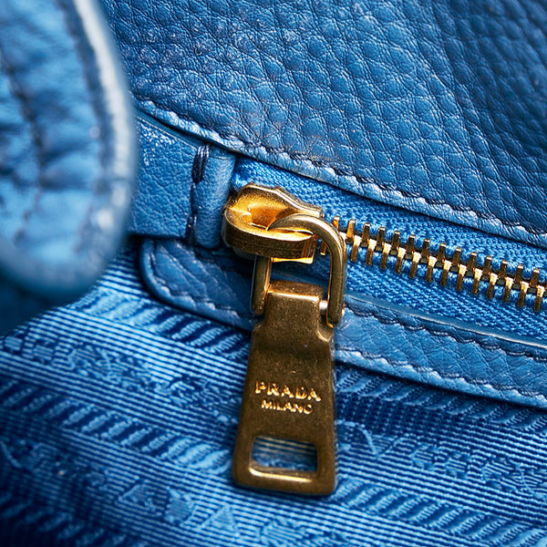 プラダ トートバッグ ブルー レザー レディース PRADA 【中古】
