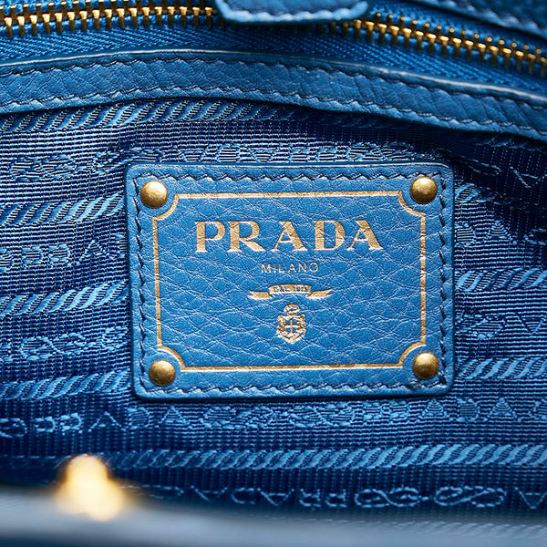プラダ トートバッグ ブルー レザー レディース PRADA 【中古】