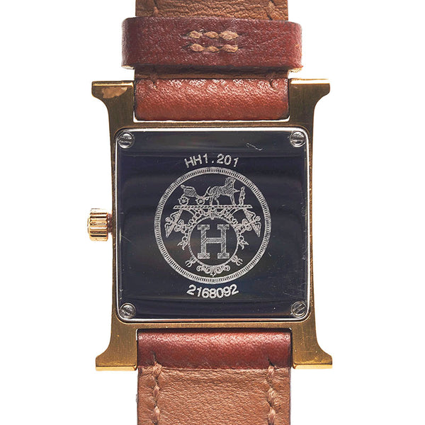エルメス Hウォッチ 腕時計 HH1.201 クオーツ ホワイト文字盤 ステンレススチール レディース HERMES 【中古】