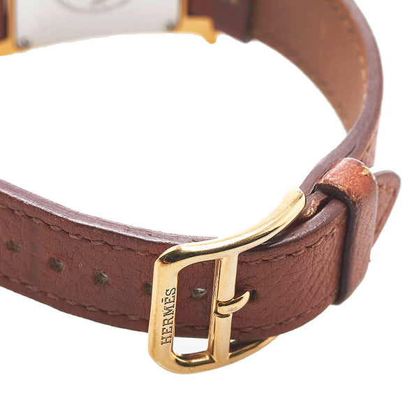 エルメス Hウォッチ 腕時計 HH1.201 クオーツ ホワイト文字盤 ステンレススチール レディース HERMES 【中古】