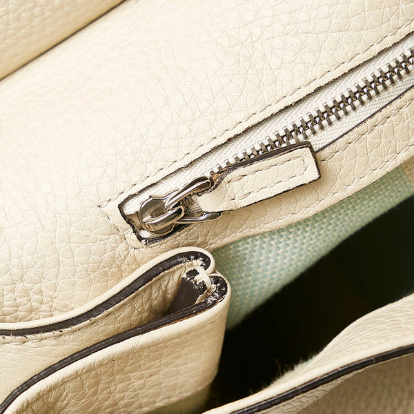 グッチ バンブー ハンドバッグ ショルダーバッグ 2WAY 370830 アイボリー ホワイト レザー レディース GUCCI 【中古】