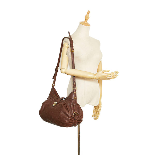 ルイ ヴィトン マヒナXS 斜め掛け ショルダーバッグ M95997 ブラウン レザー レディース LOUIS VUITTON 【中古】