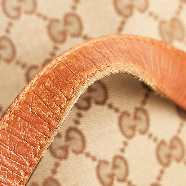 グッチ GGキャンバス シェリー トートバッグ 139220 ブラウン パープル キャンバス レザー レディース GUCCI 【中古】