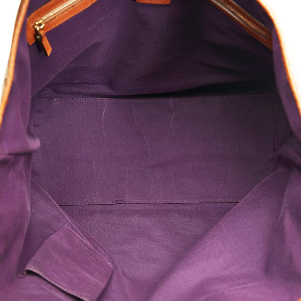 グッチ GGキャンバス シェリー トートバッグ 139220 ブラウン パープル キャンバス レザー レディース GUCCI 【中古】