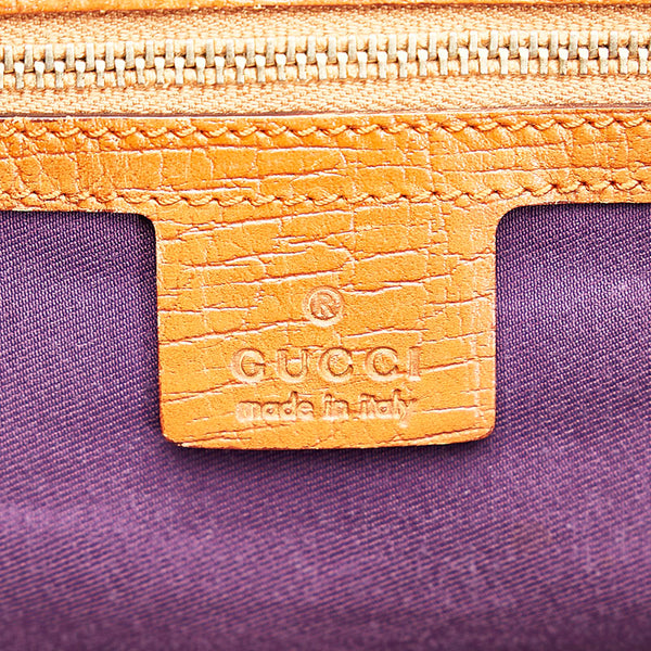 グッチ GGキャンバス シェリー トートバッグ 139220 ブラウン パープル キャンバス レザー レディース GUCCI 【中古】