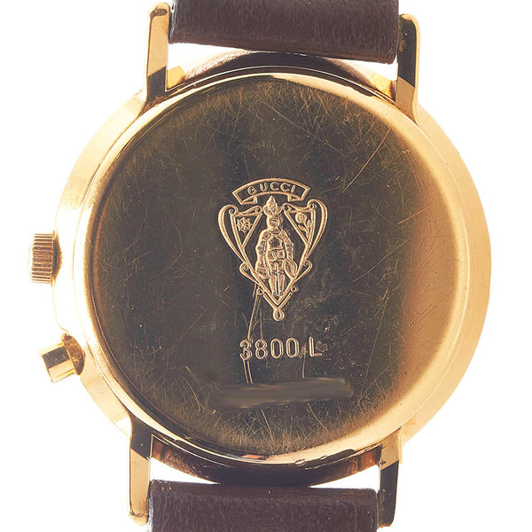 グッチ ベルト（社外品） 腕時計 800L クオーツ ホワイト文字盤 ステンレススチール レザー レディース GUCCI 【中古】