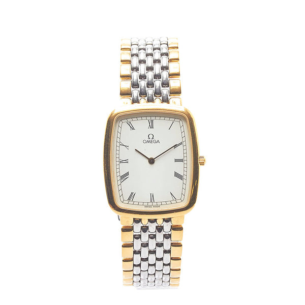 オメガ デビル 腕時計 クオーツ ホワイト文字盤 ステンレススチール メンズ OMEGA 【中古】