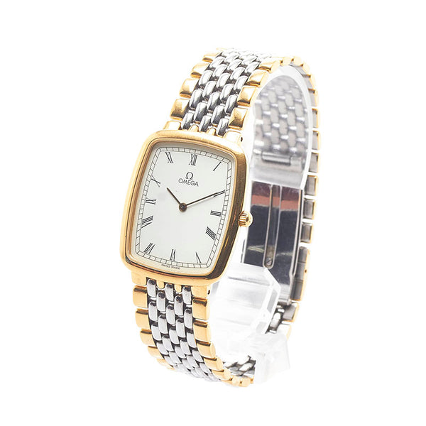 オメガ デビル 腕時計 クオーツ ホワイト文字盤 ステンレススチール メンズ OMEGA 【中古】