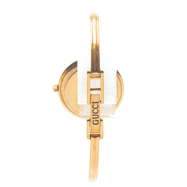 グッチ チェンジベゼル 腕時計 1100-L クオーツ ホワイト文字盤 メッキ レディース GUCCI 【中古】