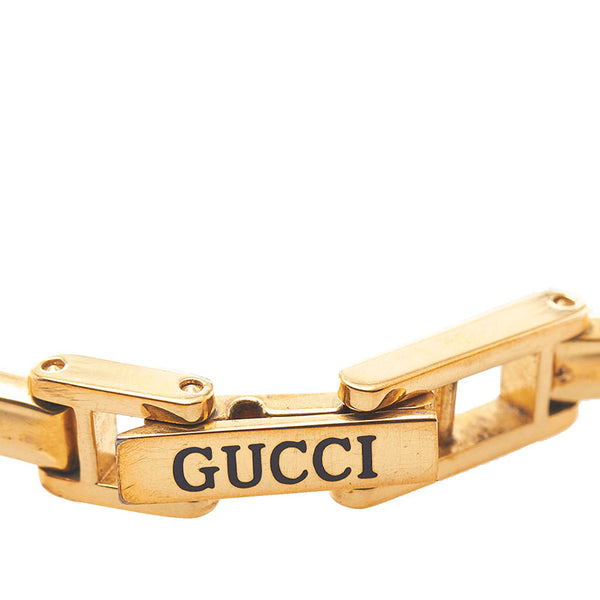 グッチ チェンジベゼル 腕時計 1100-L クオーツ ホワイト文字盤 メッキ レディース GUCCI 【中古】