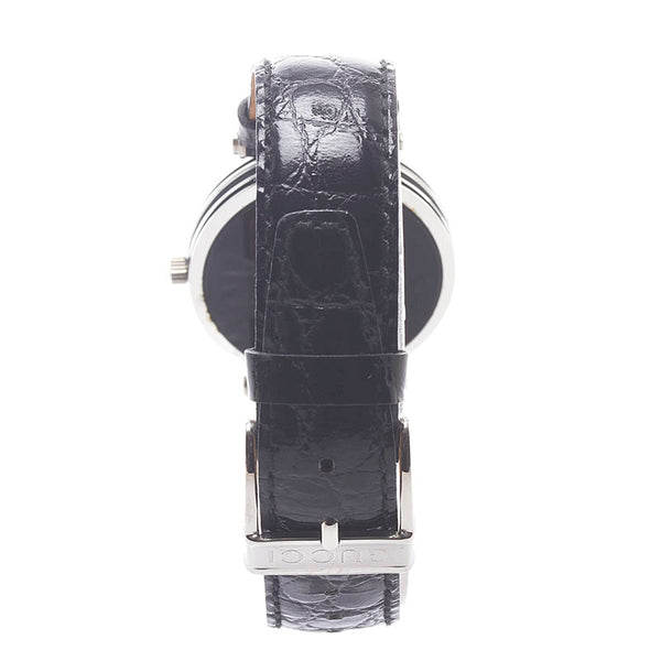 グッチ 腕時計 2040M クオーツ ブラック文字盤 ステンレススチール レザー メンズ GUCCI 【中古】