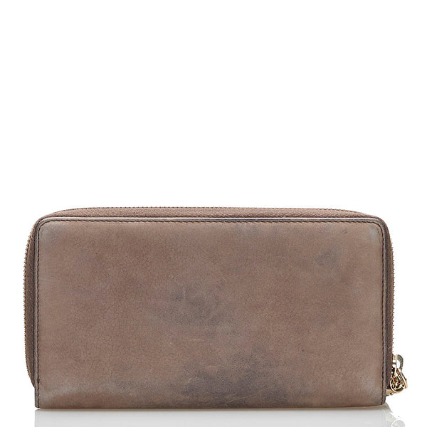 グッチ ソーホー ラウンドファスナー 長財布 308004 0416 ブラウン レザー レディース GUCCI 【中古】