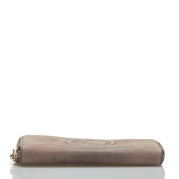 グッチ ソーホー ラウンドファスナー 長財布 308004 0416 ブラウン レザー レディース GUCCI 【中古】