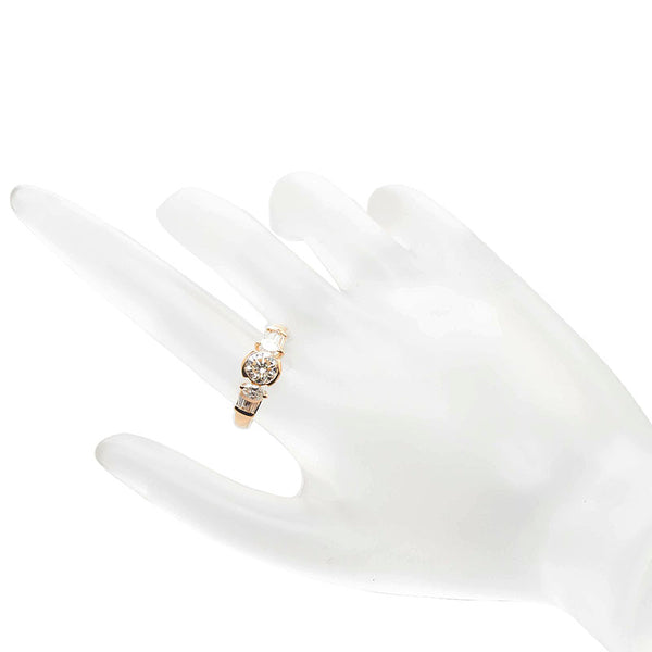 K18YG イエローゴールド ダイヤ1.008ct ダイヤ0.50ct リング 指輪 レディース 13号 【中古】