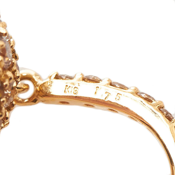 K18YG イエローゴールド ダイヤ3.50ct フック ボール ピアス レディース 【中古】