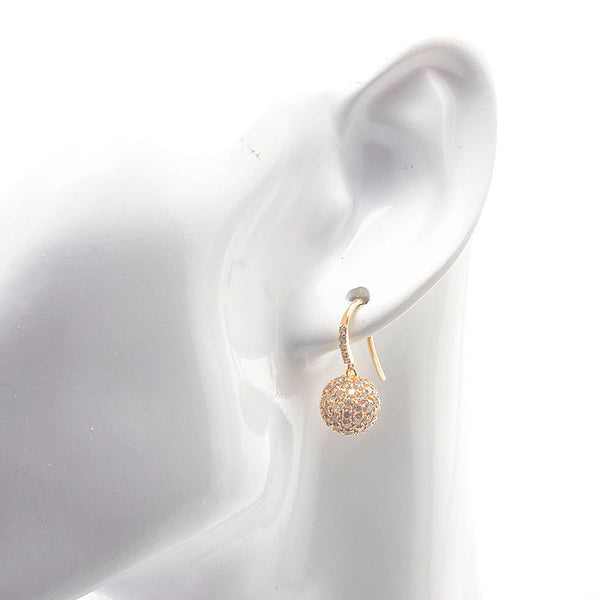K18YG イエローゴールド ダイヤ3.50ct フック ボール ピアス レディース 【中古】