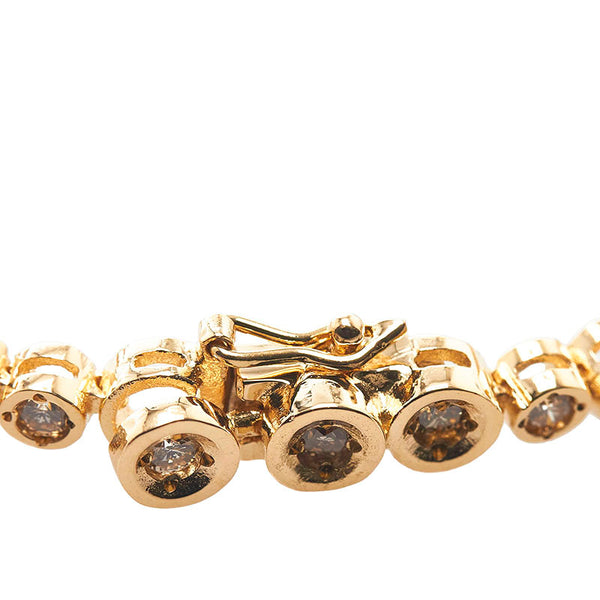 K18YG イエローゴールド ダイヤ2.05ct テニス ブレスレット レディース 【中古】