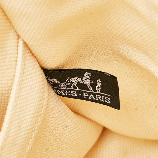 エルメス ボラボラPM トートバッグ ハンドバッグ ターコイズブルー ホワイト キャンバス レディース HERMES 【中古】