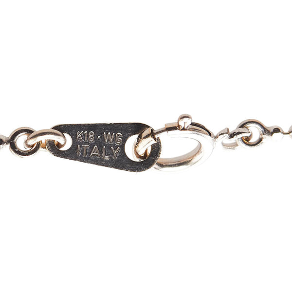 K18WG ホワイトゴールド アコヤパール6.4mm サファイア1.22ct ネックレス ペンダント レディース 【中古】