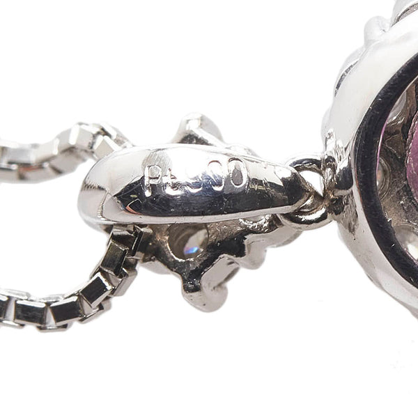 Pt900 プラチナ Pt850 プラチナ ルビー0.74ct ダイヤ0.38ct ネックレス レディース 【中古】
