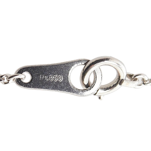 Pt900 プラチナ Pt850 プラチナ エメラルド0.58ct ダイヤ0.23ct ネックレス レディース 【中古】