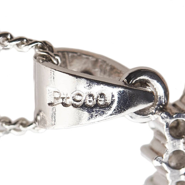 Pt900 プラチナ Pt850 プラチナ エメラルド0.58ct ダイヤ0.23ct ネックレス レディース 【中古】
