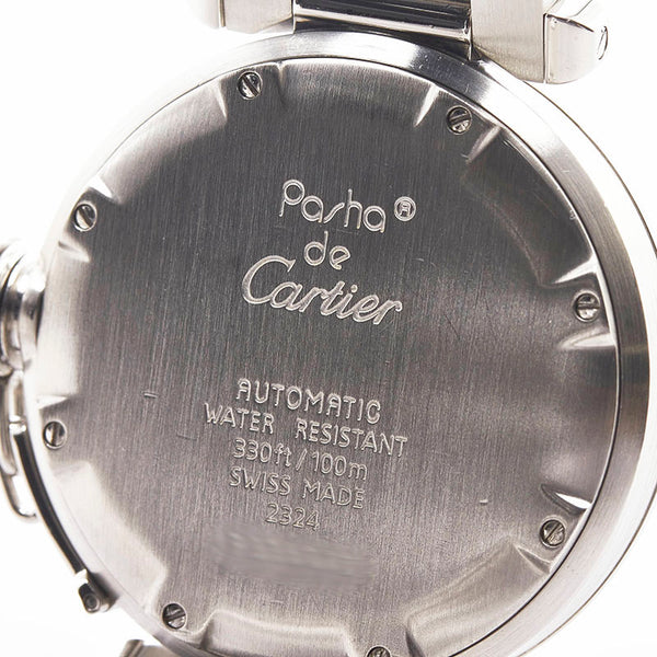 カルティエ パシャC デイト ボーイズ 腕時計 W31023M7 自動巻き ホワイト文字盤 ステンレススチール メンズ CARTIER 【中古】
