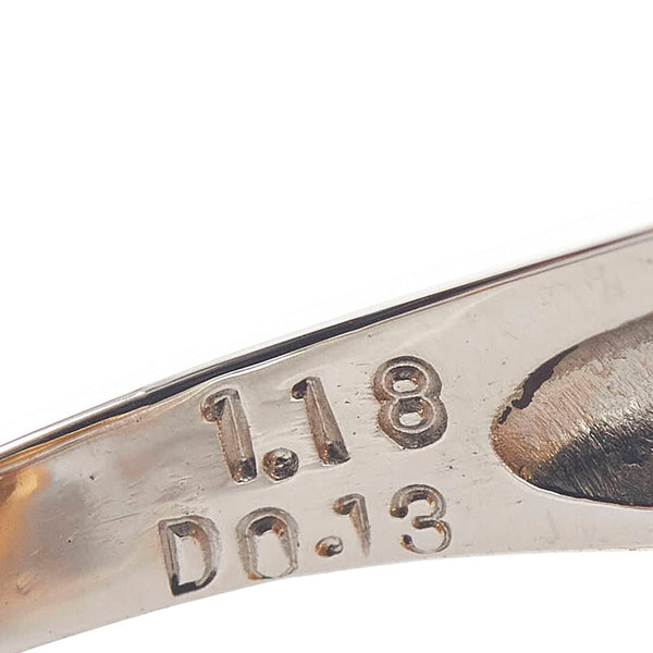 Pt900 プラチナ K18YG イエローゴールド コンビ ファイア1.18ct ダイヤ0.13ct リング 指輪 レディース 10号 【中古】