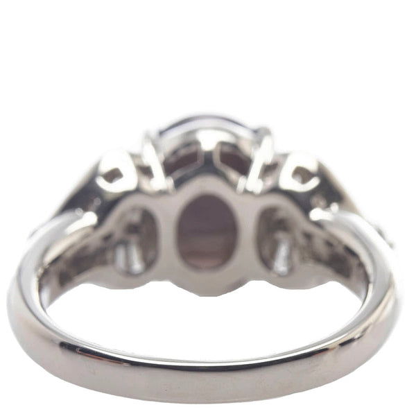 Pt900 プラチナ シリマナイトキャッツアイ4.36ct ダイヤ0.51ct リング 指輪 レディース 16号 【中古】