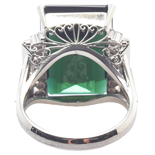 Pt900 プラチナ トルマリン14.73ct ダイヤ0.22ct リング 指輪 レディース 12号 【中古】