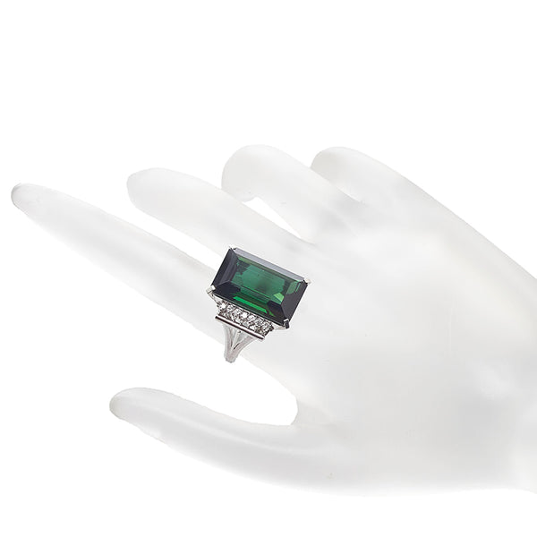 Pt900 プラチナ トルマリン14.73ct ダイヤ0.22ct リング 指輪 レディース 12号 【中古】