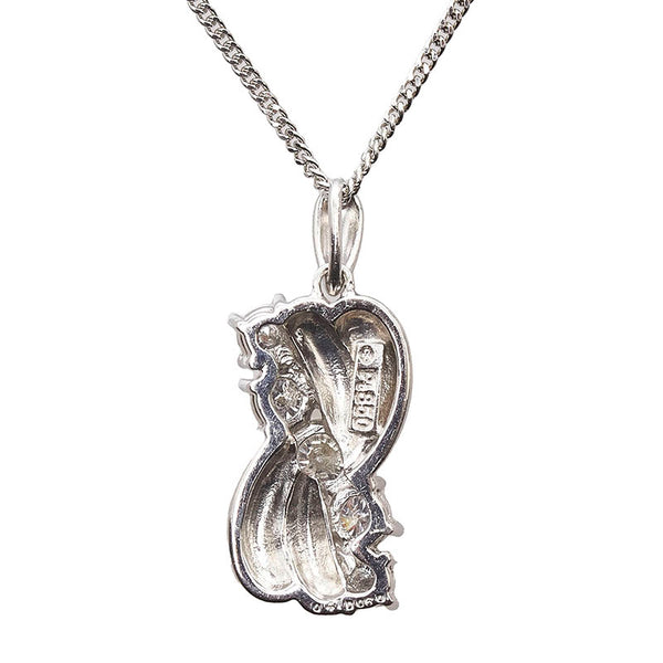 Pt850 プラチナ ダイヤ0.41ct ダイヤ0.60ct ペンダントネックレス レディース 【中古】