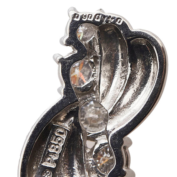 Pt850 プラチナ ダイヤ0.41ct ダイヤ0.60ct ペンダントネックレス レディース 【中古】