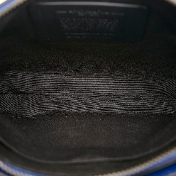 コーチ シグネチャー 斜め掛け ショルダーバッグ  C6957 ブルー ブラック PVC レザー レディース COACH 【中古】