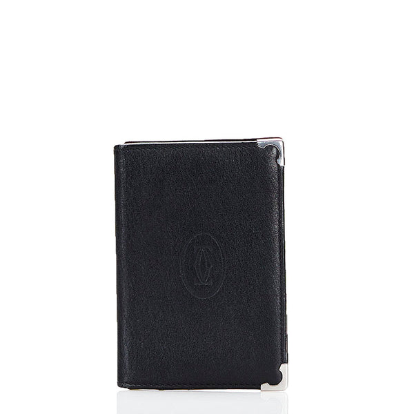 カルティエ カードケース ブラック レザー メンズ CARTIER 【中古】