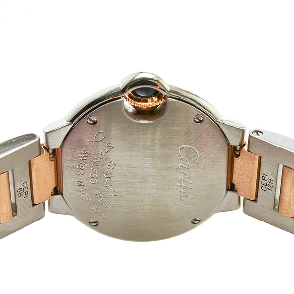 カルティエ バロンブルーSM　 腕時計 W6920034 クオーツ ピンクシェル文字盤 ステンレススチール K18PG ピンクゴールド レディース CARTIER 【中古】