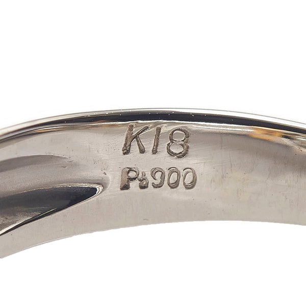 ノーブランド Pt900 プラチナ K18YG イエローゴールド コンビ ダイヤ0.70ct リング 指輪 レディース no brand 8号 【中古】