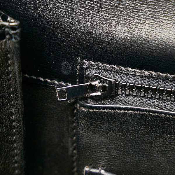 グッチ クロコ型押し ハンドバッグ ブラック レザー レディース GUCCI 【中古】