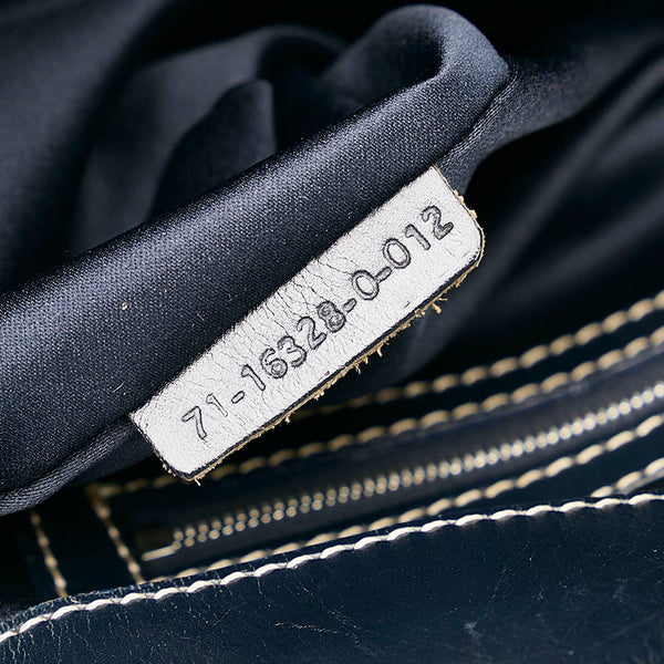 フェンディ ズッキーノ トートバッグ ショルダーバッグ ベージュ ネイビー キャンバス レザー レディース FENDI 【中古】