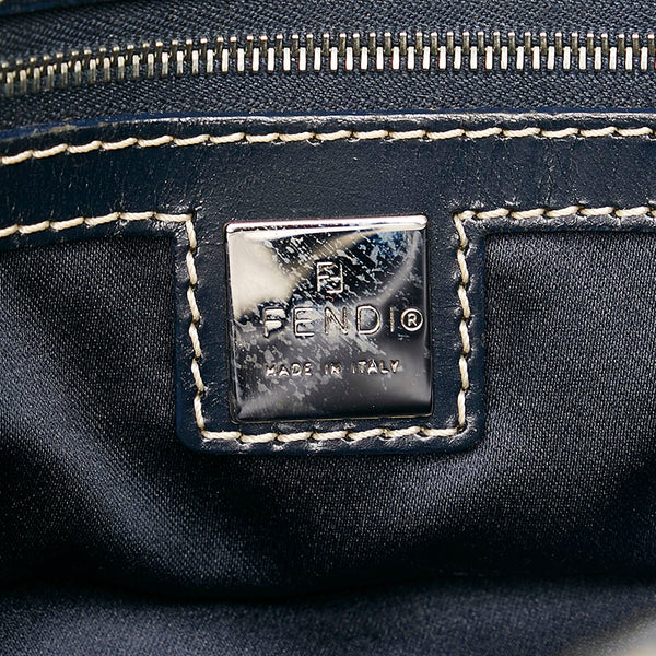 フェンディ ズッキーノ トートバッグ ショルダーバッグ ベージュ ネイビー キャンバス レザー レディース FENDI 【中古】